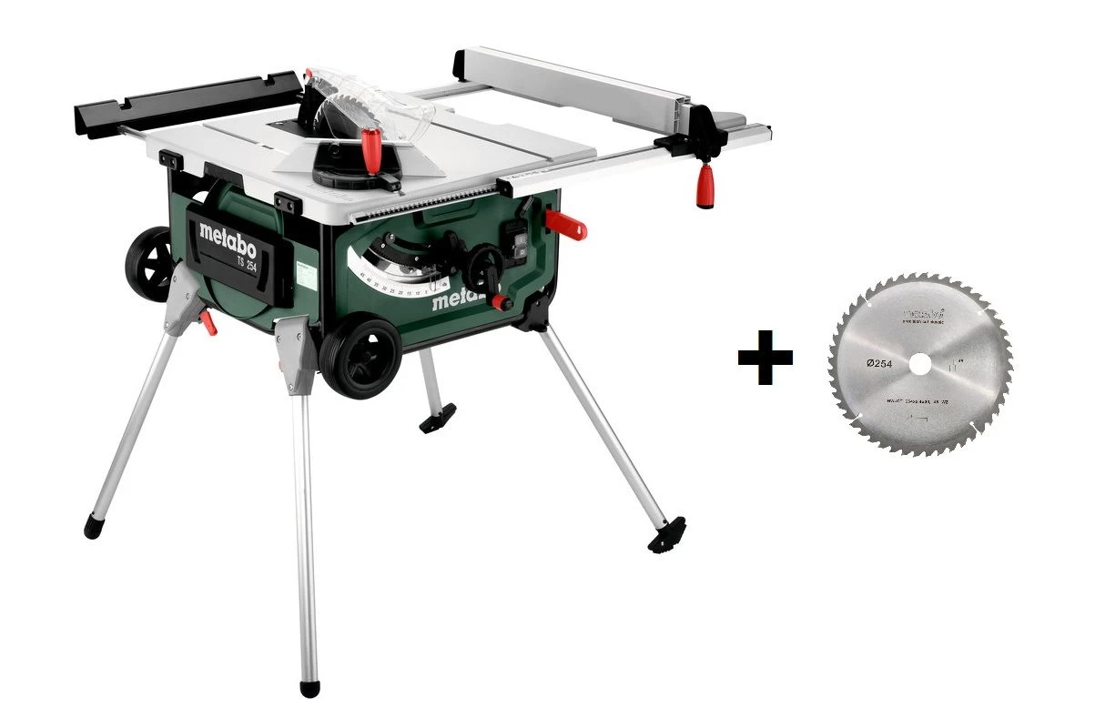 Metabo TS 254 Zaagtafel Op Uitklapbaar Onderstel - 2000W - 254 X 30mm Met Extra Zaagblad 1 Metabo TS 254 Zaagtafel Op Uitklapbaar Onderstel - 2000W - 254 X 30mm Met Extra Zaagblad