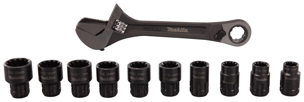 Makita B-65458 Moersleutel-/pijptang-/ratelset 11-delig 4 Makita B-65458 Moersleutel-/pijptang-/ratelset 11-delig - Afbeelding 4