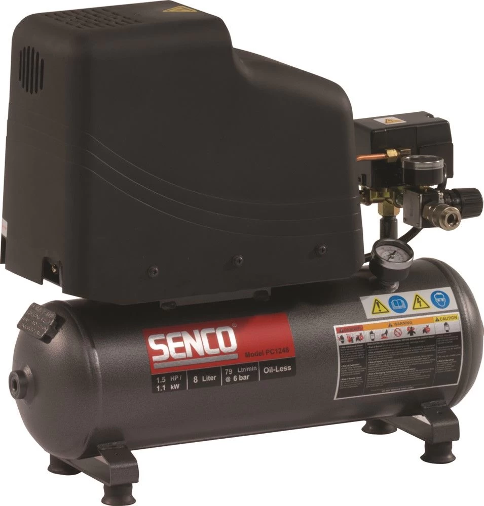 Senco PC1248EU Compressor - 1100W - 9 Bar - 8L 1 Senco PC1248EU Compressor - 1100W - 9 Bar - 8L
